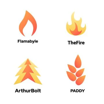 Fire Icon Logo Pack. Stock Illustration