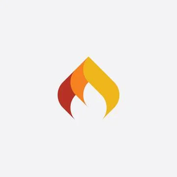 Fire icon logo vector element burning flame symbol Stock Illustration