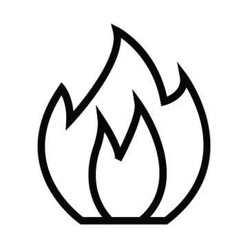 Fire icon with outline line vector Illustrazione stock