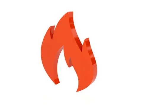 Fire icon over white background. Concept 3D illustration. Stock Illustration