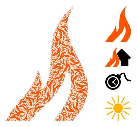 Fire Icon Recursive Composition イラスト素材