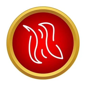 Fire icon representing heat, flame, or warning symbol Stock Illustration