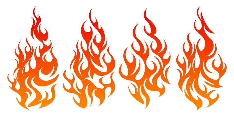 Fire icon set. Design element Stock Illustration