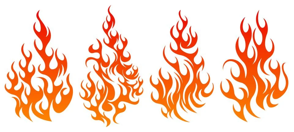Fire icon set. Design element Illustrazione stock