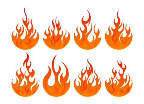 Fire icon set. Design element Stock Illustration