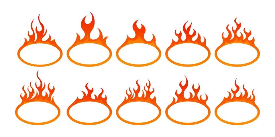Fire icon set. Design element Illustrazione stock