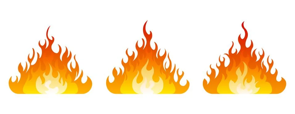 Fire icon set. Design element Stock Illustration