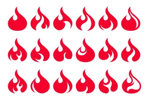 Fire icon set. Design element Stock Illustration