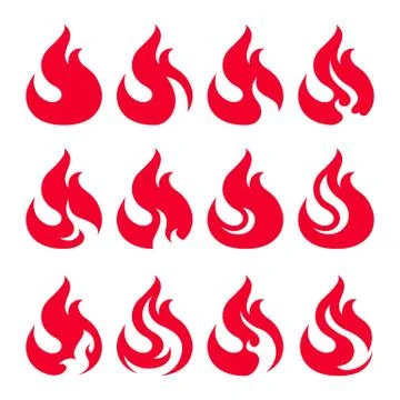 Fire icon set. Design element Illustrazione stock