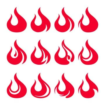 Fire icon set. Design element Stock Illustration