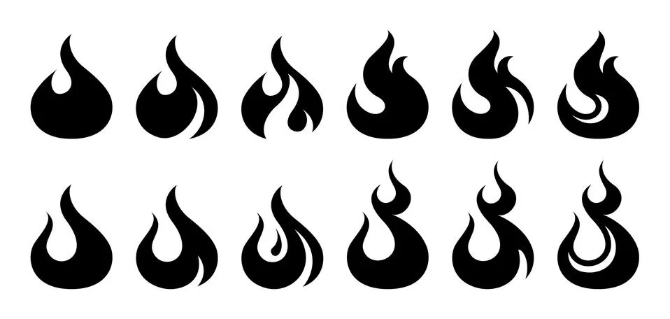 Fire icon set. Design element Stock Illustration