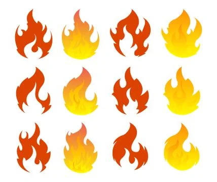 Fire icon set. Design element Stock Illustration