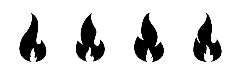 Fire icon set. fire vector icon イラスト素材