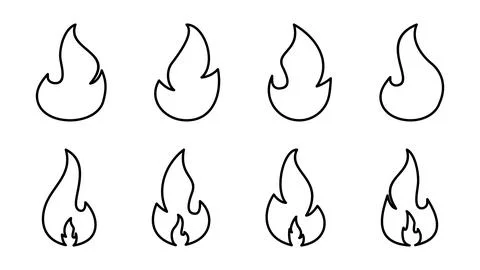 Fire icon set. fire vector icon Stock Illustration