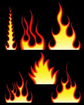 Fire icon set Stock Illustration