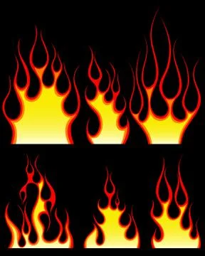 Fire icon set Stock Illustration