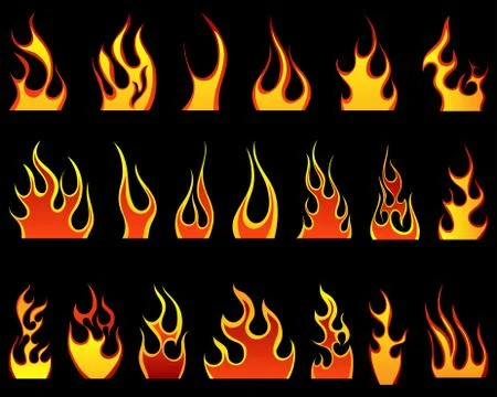 Fire icon set Stock Illustration