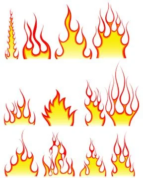 Fire icon set Illustrazione stock