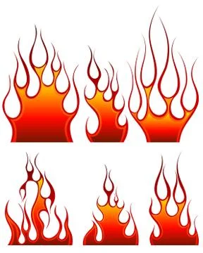 Fire icon set Illustrazione stock