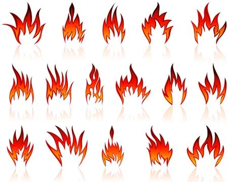 Fire icon set Stock Illustration