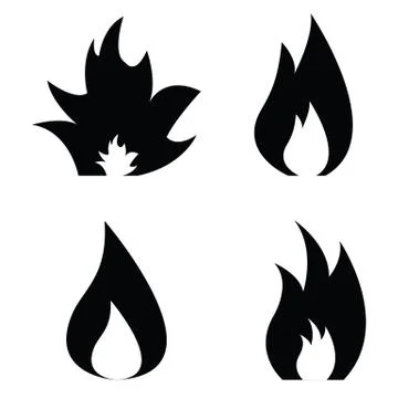 Fire icon set Stock Illustration