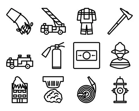 Fire Icon Set Stock Illustration