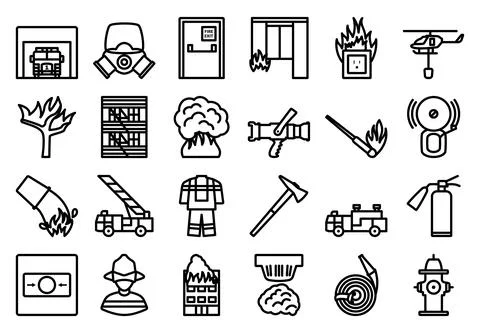 Fire Icon Set Stock Illustration
