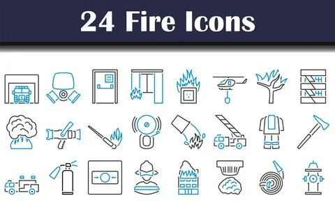 Fire Icon Set Stock Illustration