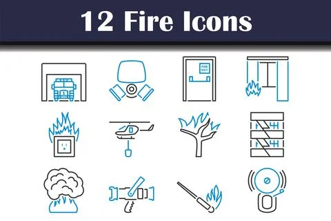 Fire Icon Set Stock Illustration
