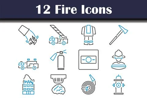 Fire Icon Set Stock Illustration