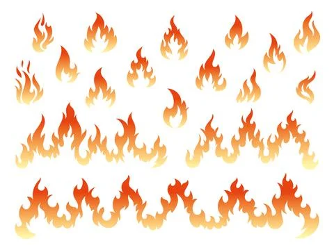 Fire icon set Illustrazione stock