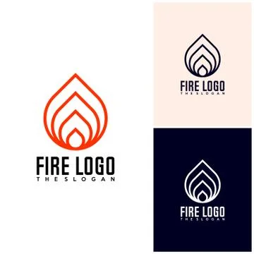 Fire icon simple logo design vector Stock Illustration