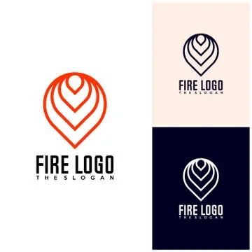 Fire icon simple logo design vector Stock Illustration