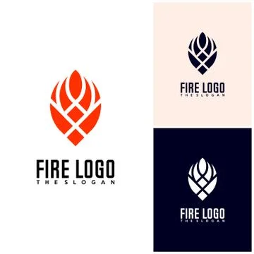 Fire icon simple logo design vector Stock Illustration