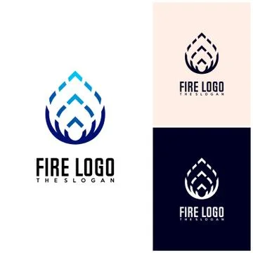 Fire icon simple logo design vector Stock Illustration