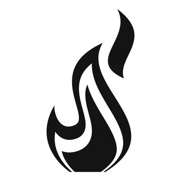 Fire icon, simple style Stock Illustration