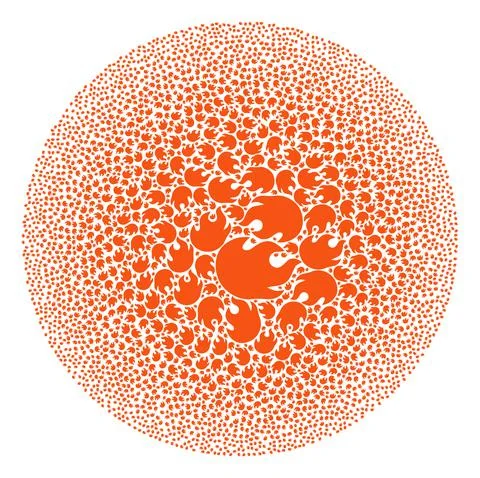 Fire Icon Spheric Bubble Collage Illustrazione stock