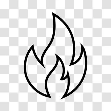 Fire icon on transparent background Stock Illustration