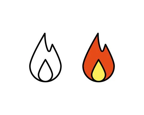 Fire Icon in trendy flat style isolated on white background, for your web sit Illustrazione stock