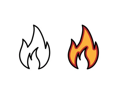 Fire Icon in trendy flat style isolated on white background, for your web sit Stock Illustration