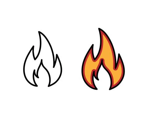 Fire Icon in trendy flat style isolated on white background, for your web sit Stock Illustration