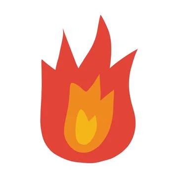 Fire icon vector abstract shape burning hot flame illustration Stock Illustration