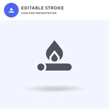 Fire icon vector, filled flat sign, solid pictogram isolated on white, logo i Stock Illustration