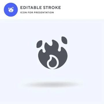 Fire icon vector, filled flat sign, solid pictogram isolated on white, logo i イラスト素材