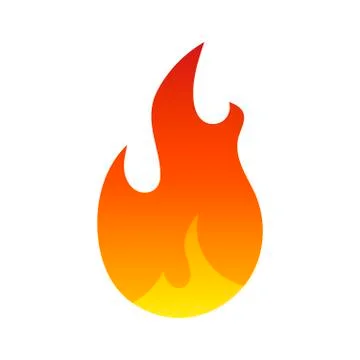 Fire icon vector isolated from background. Color gradient fire icon in modern Stock Illustration
