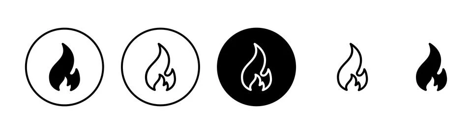 Fire icon vector isolated on white background. Fire flame icon template. Fi.. 库存插图