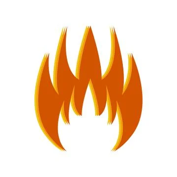 Fire icon on white background. Illustrazione stock