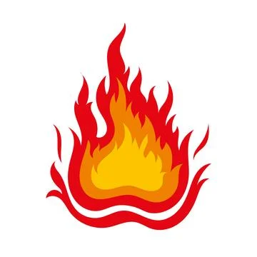 Fire icon on a white background Stock Illustration