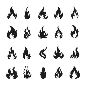 Fire icons collection Stock Illustration