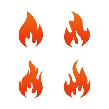 Fire Icons. Flame design of different shapes. Stockillustratie